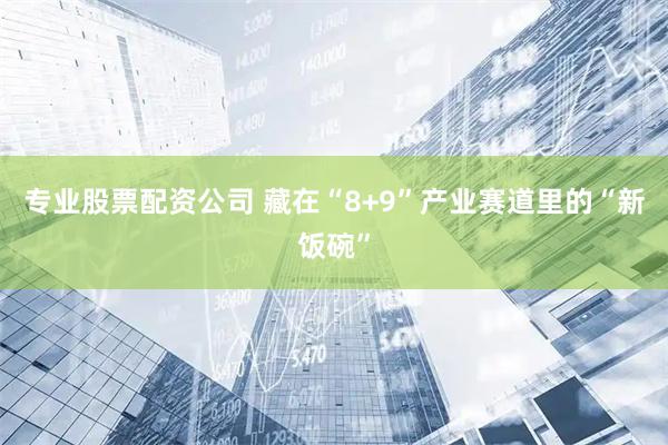 专业股票配资公司 藏在“8+9”产业赛道里的“新饭碗”